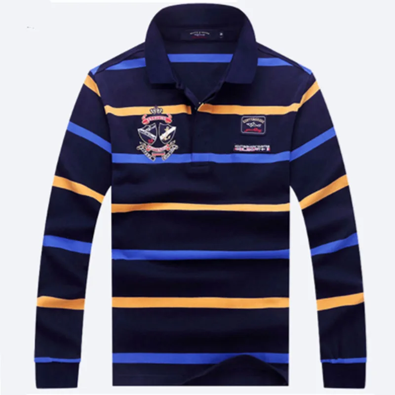 Аэронавтика зима Акула Slim Fit с длинным рукавом Поло рубашка Ralp Eden Мужская парка Повседневная Акула мужские рубашки поло