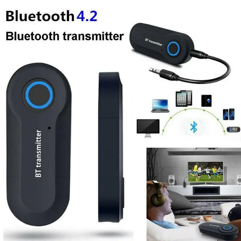 3.5mm AUX Hifi Music Audio Adapter 2 in 1 Bluetooth 5.0 Transmitter Receiver TV PC Car Speaker Headphones Car Stereo Device