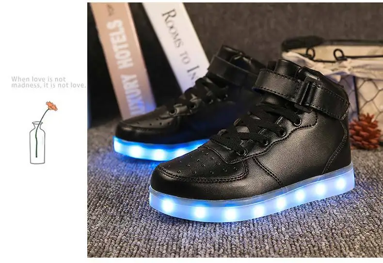 Autumn Winter Children Shoes Men's Shoes Girls Boys Kids Warm Sports Light Shoes USB Charging High To Help Shoes Girls Sneakers