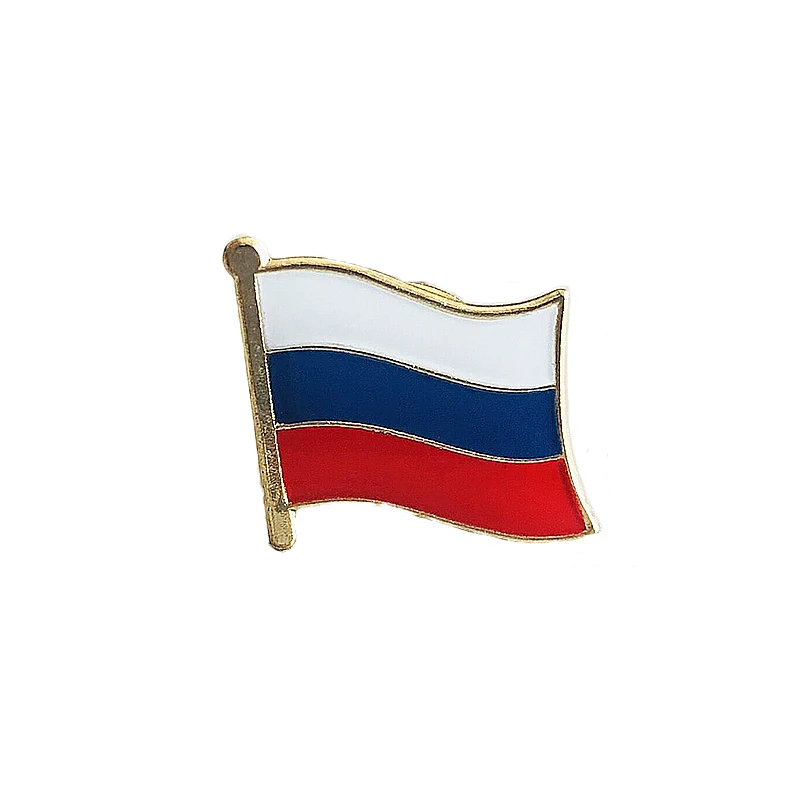 Russia National Flag Enamel Pins Crystal Epoxy Metal Badge Brooch Collection Souvenir Gifts Lapel Size1.6*1.9cm