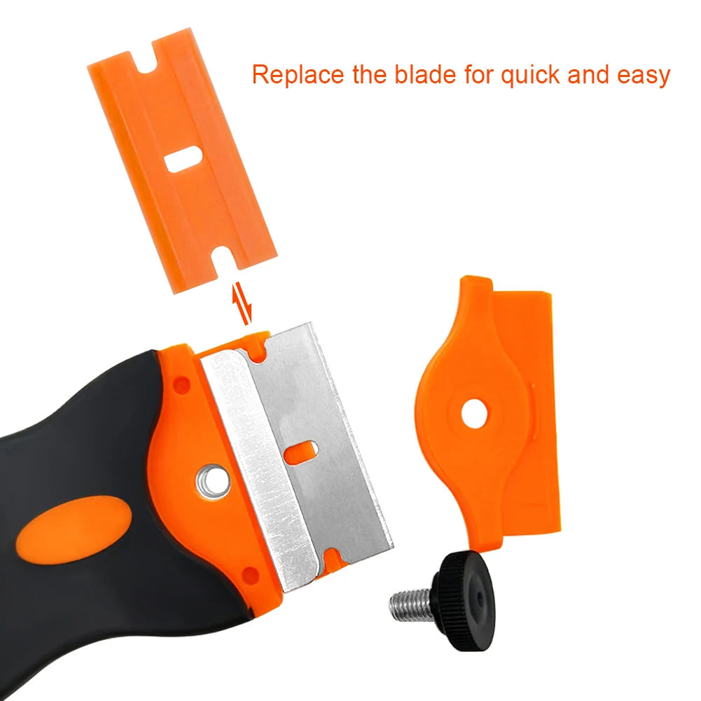 Ceramic Glass Oven Clean 2pcs Razor Scraper+16pcs Razor Blade Window Tint Carbon Fiber Vinyl Car foil Sticker Remover