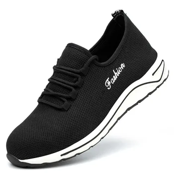 

Men fashion Lightweight safety shoes Breathable Anti-smashing steel toe caps work shoes Mens Casual Sneaker Boots