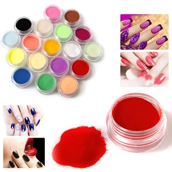 

12 Colors Acrylic Nail Art Tips UV Gel Powder DIY Decoration Set Manicure MH88