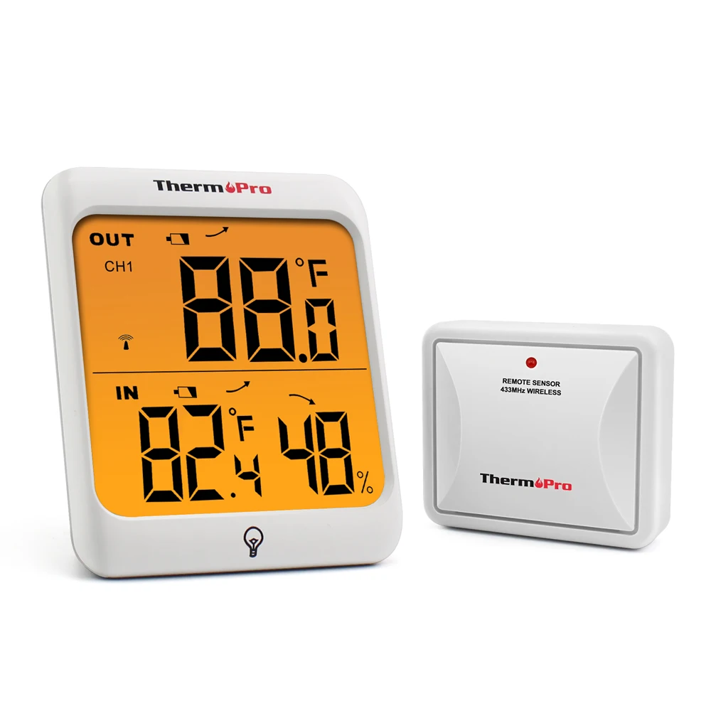 ThermoPro TP63 60 м беспроводной термометр внутренний и наружный монитор влажности с большим сенсорным экраном