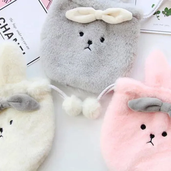 Kawaii Portable Plush Rabbit Box Makeup Cosmetic Bag Drawstring Toiletry Case 998
