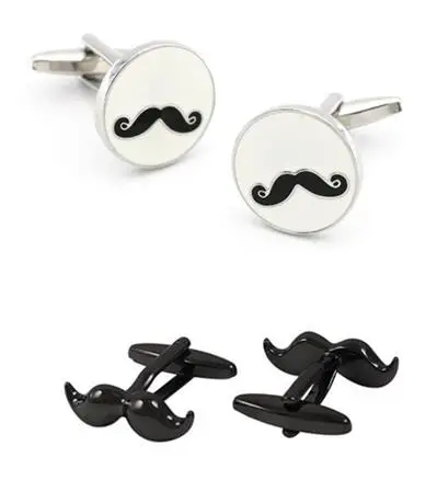 10pairs/lot Cute Round Enamel Moustache Cufflinks Copper Beard Cuff Links Men's Jewelry Fashion Gift Wholesale | Украшения и