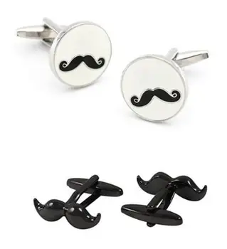 

10pairs/lot Cute Round Enamel Moustache Cufflinks Copper Beard Cuff Links Men's Jewelry Fashion Gift Wholesale