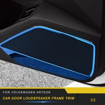 

For VW Volkswagen Arteon 2019 Car Styling Door Loudspeaker Sound Circle Cover Trim Frame Sticker Interior Accessories