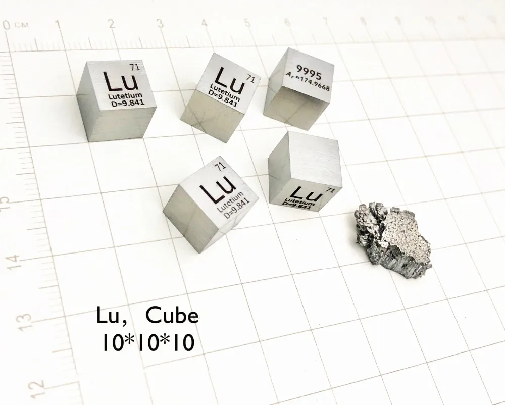 Lutetium куб для Element Collection Science Experiment 99.95% 10x10x10 мм Вес 9,8-10 г Lu куб для исследований и разработки