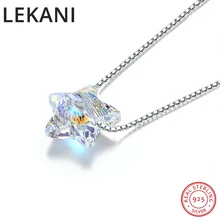 Original Crystals From Swarovski Star Bead Pendant Necklace Simple Trendy Collars Real S925 Silver Fine Jewelry For Women Girls