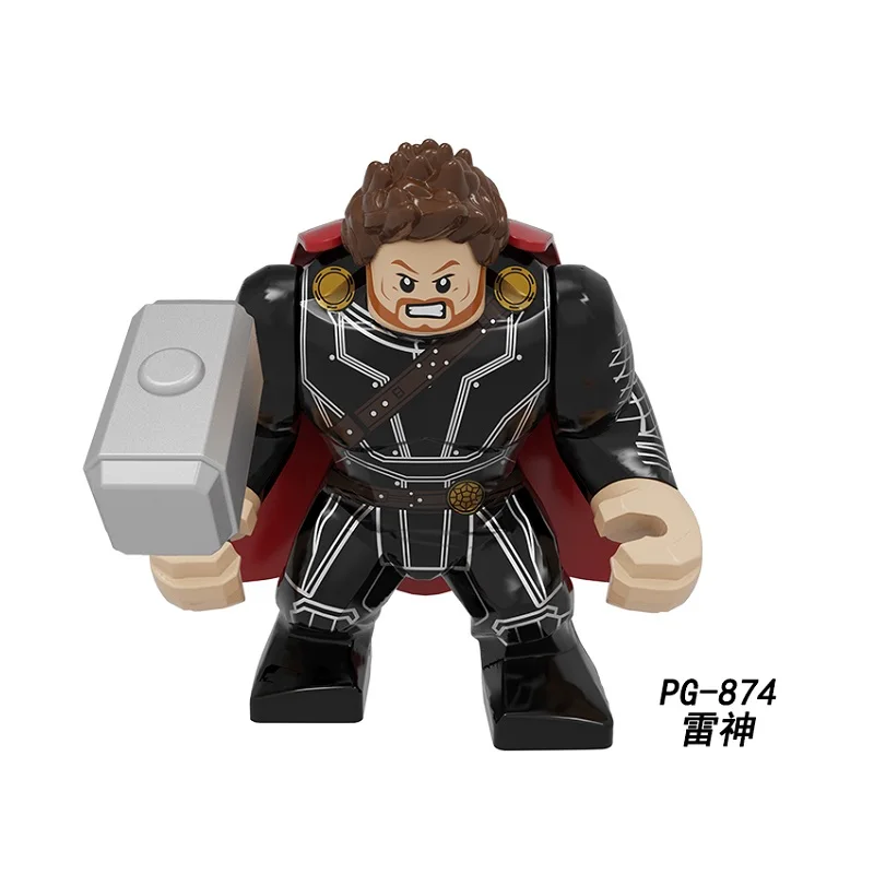 PG874 20Pcs No Box 20 шт. 7 см большие размеры строительные блоки Супер Герои черные Локи, Тор Черная пантера Человек-паук Железный человек детские игрушки PG8258 - Цвет: PG874 20Pcs No Box