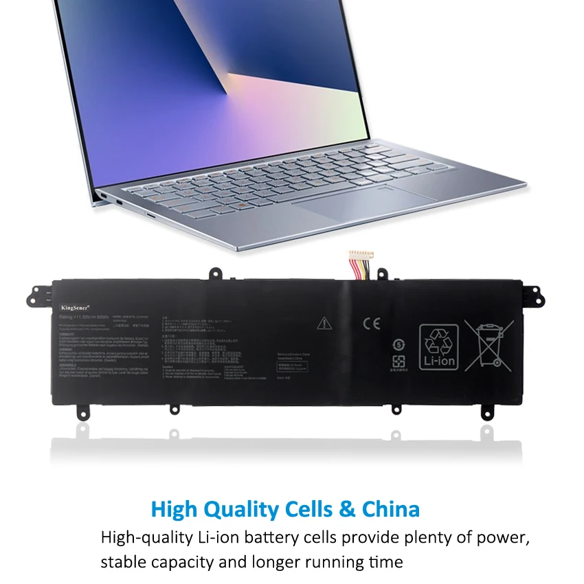 Bateria do Portátil para Asus Zenbook S13 Ux392 Ux392fa Ux392fn Ux392fn-xs71 0b20003210100 11.55v 50wh Kingsener-c31n1821 - Imagem 6