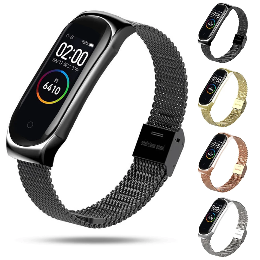 

Screwless Stainless Steel Wrist Strap For Xiaomi Mi Band 3 4 Quick Release Metal Strap For Mi Band 4 Smart Band Accessories