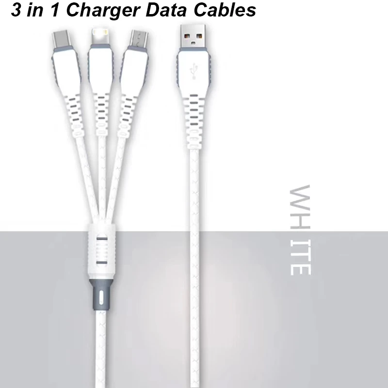 3в1 кабель для зарядки и передачи данных освещение Micro usb type C iPhone Android магнитный