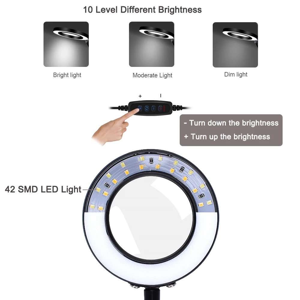  Toolour Soldering Helping Hand USB 3X Glasses Magnifier Welding Station Flexible Arm PCB Board Tray - 4000148174285