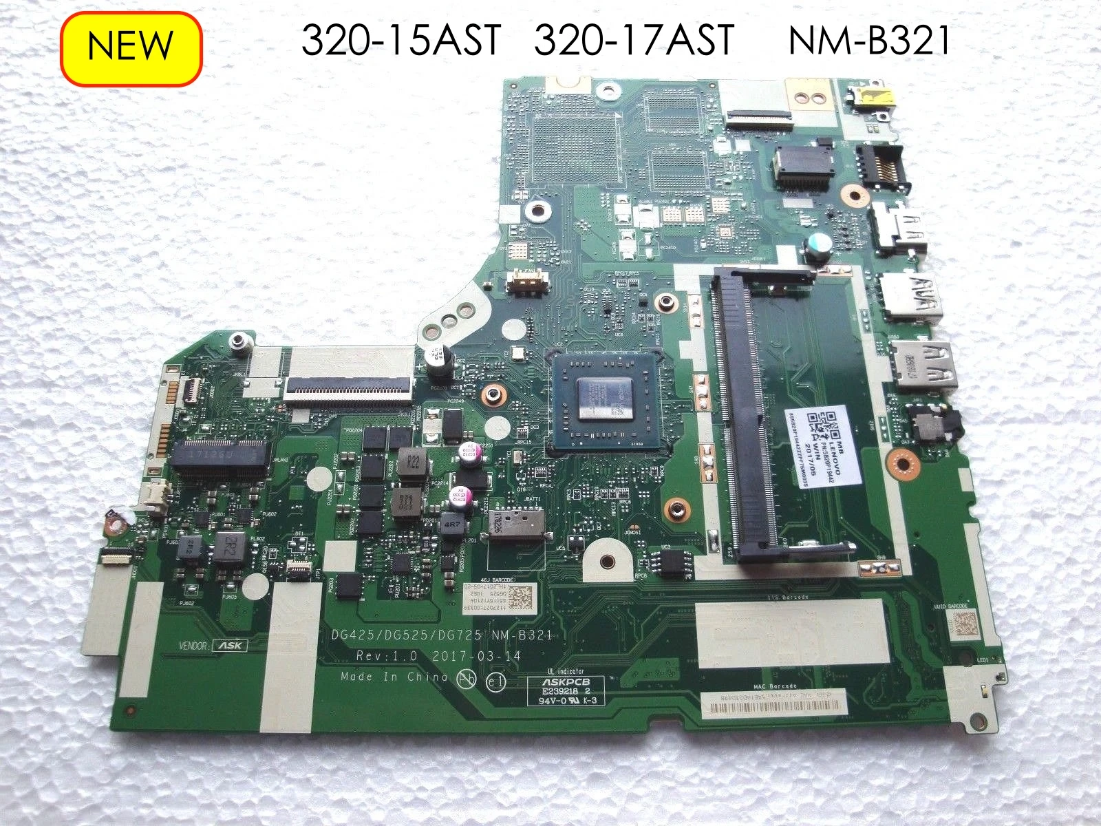 Laptop Motherboard For Lenovo Ideapad NEC 320-15AST 320-17AST 330-15AST 330-17AST DG425 NM-B321