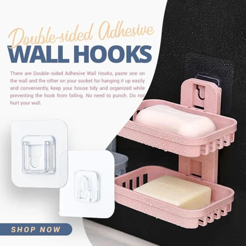 Double-sided Adhesive Wall Hooks Waterproof Oilproof Self Reusable Seamless Hanging Hook Bathroom Organizer | Обустройство дома
