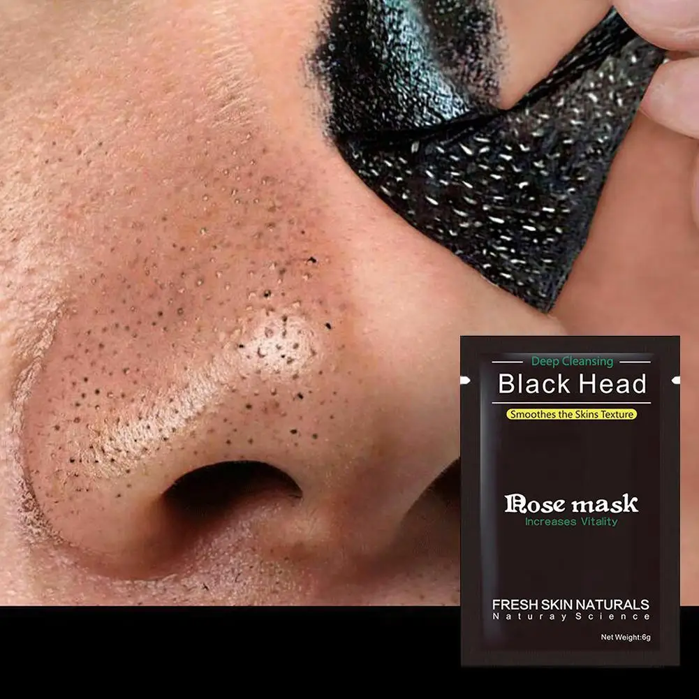 1 Pc Blackhead Nose Repair Face Mask Purifying Bamboo Charcoal Black Mud Skin Care Oil Control Noes Masks Wholesale