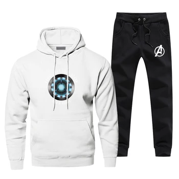 

Iron Man Tony Stark Hoodies Pants Set Men The Avengers I Love You 3000 Sets Suit Tops Sweatshirt Autumn 2 PCS Supehero Tracksuit