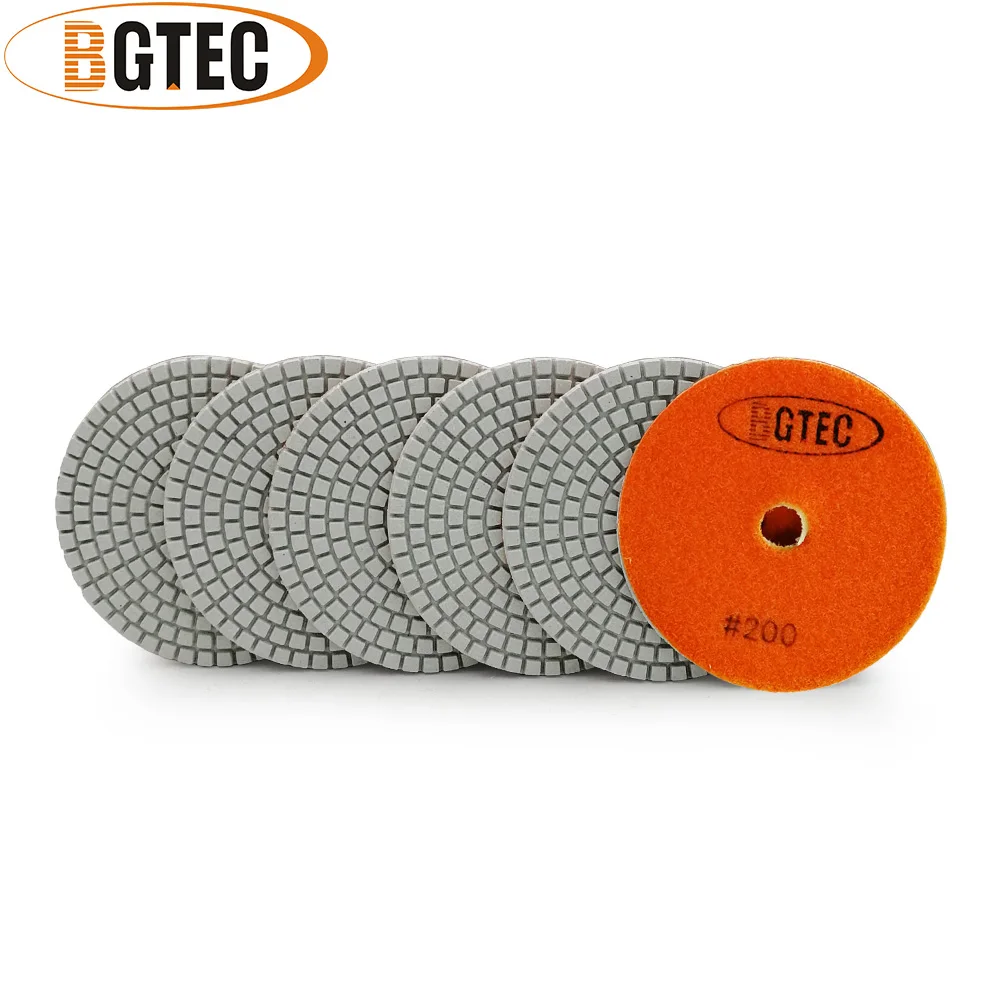 BGTEC 4 дюйма 6 шт. #200 влажные Алмазные Гибкие Полировальные колодки 100 мм