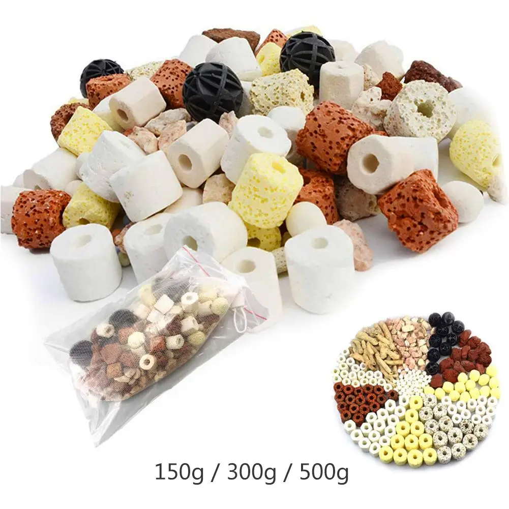 

Fish Tank Bio Balls Filter Aquarium Fish Tank Filter Media Ceramic Rings Activated Carbon Bio Balls Clear Water With Free Filter