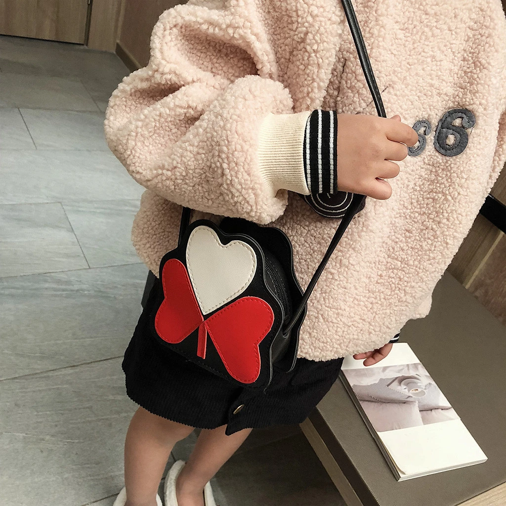 2019 Girl Backpacks Coin Purse Handbag Children Wallet Small Kids Shoulder Handbag Crossbody Purse Money Baby Heart Bags 823