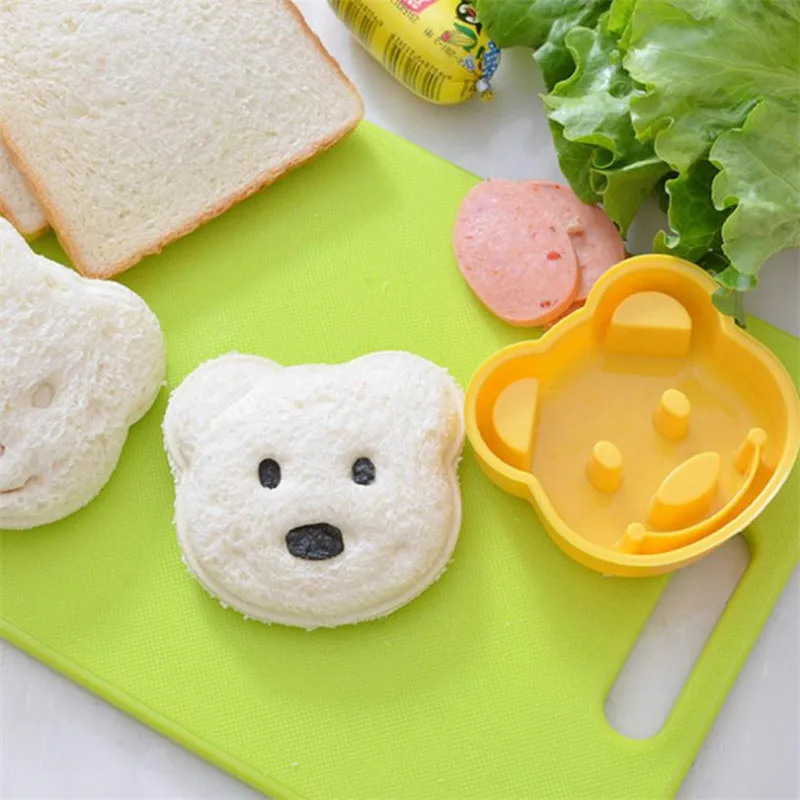 8*9 см желтая детская форма для вырезания сандвичей форма для студентов ланч хлеб форма медведя Симпатичные DIY сэндвич штамп режущий инструмент# Nu