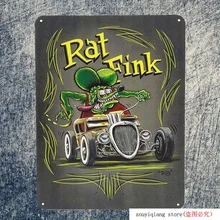 Винтаж крыса Финк в тонкую полоску оловянный знак Ретро металлический знак металлический Плакат Металлический Декор настенный плакат Настенный декор домашний офис