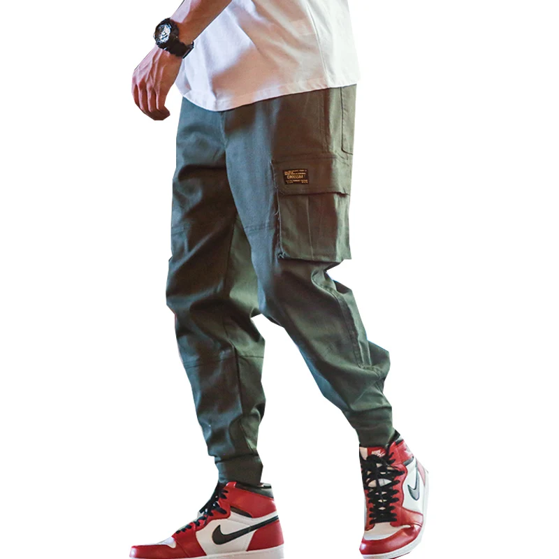 

2020 Newest Spring Men Cargo Pants Multi-pocket Elastic Waist Harem Pant Hip Hop Casual Trousers Joggers Male Drop Shipping