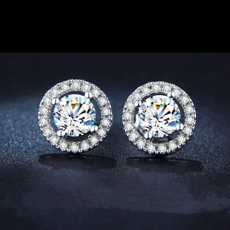 BOEYCJR 925 серебро 0,3/0,5 ct D Цвет Муассанит VVS Fine Jewelry бриллиантовые серьги-гвоздики с национальным сертификатом для женщин подарок