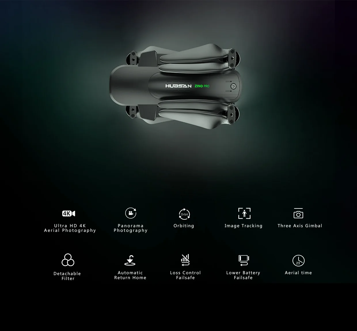

HUBSAN zinopro Brushless 4K High-definition Camera double star gps Positioning around Waypoints Ray Flight Unmanned Aerial Vehic