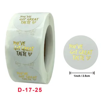

5000pcs Stickers Roll THANK YOU Bronzing gold Gift Package label sticker Kraft white paper wholesale 25MM