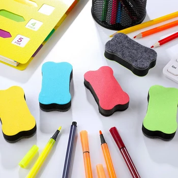 

60 Pieces Magnetic Whiteboard Eraser Dry Erase Body Shape Whiteboard Eraser Chalkboard Cleaners with Felt Bottom for Classroom H
