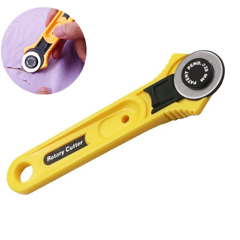 Rueda de rodillo de retales de 28mm, cuchilla para corte de tela, papel de cuero, telas artesanales, cortador rotativo, bricolaje, accesorio para coser, nuevo