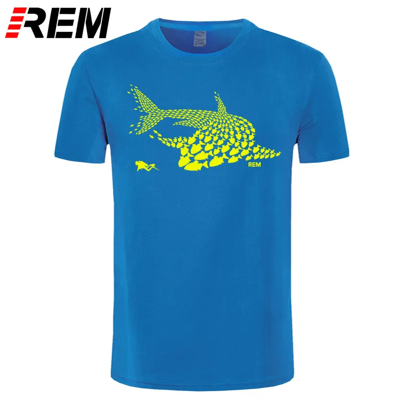 Дайвинг Рыба Акула Diver diver tank mask Забавный подарок на день рождения Футболка крутая Повседневная футболка мужская модная футболка унисекс