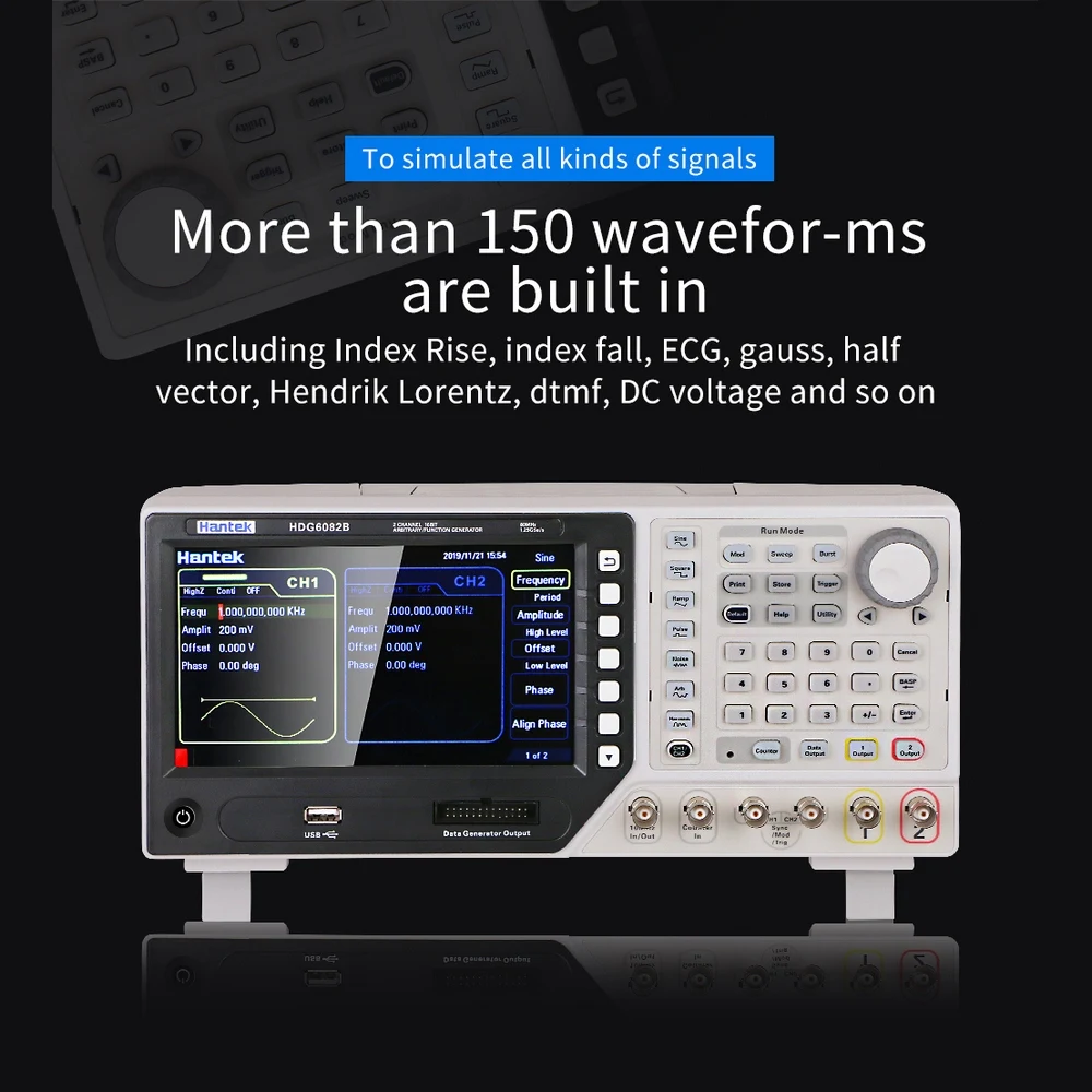 Hantek Arbitrary Function Waveform Generator HDG6082B 2 Channels 80MHz with 32 Types Automatic Measurement Functions