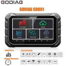 Godiag gd801 chave mestre dp mais auto programador chave com odômetro multi língua