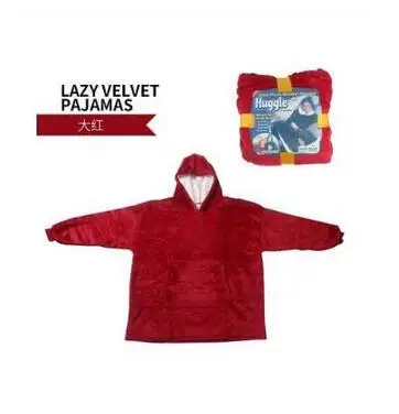 Мягкое микрофибровое плюшевое Коралловое флисовое шерстяное одеяло с рукавами с капюшоном Наклонный халат свитер пуловер ТВ Флисовое одеяло - Цвет: red