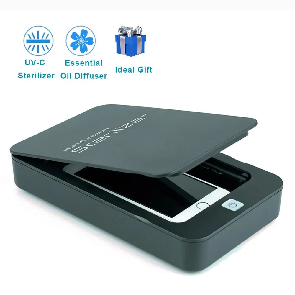 

UV Cell Phone Sanitizer Portable UV Sterilizer Aromatherapy Disinfector Cell Phone Sanitizer Box for Toothbrush Jewelry Watches