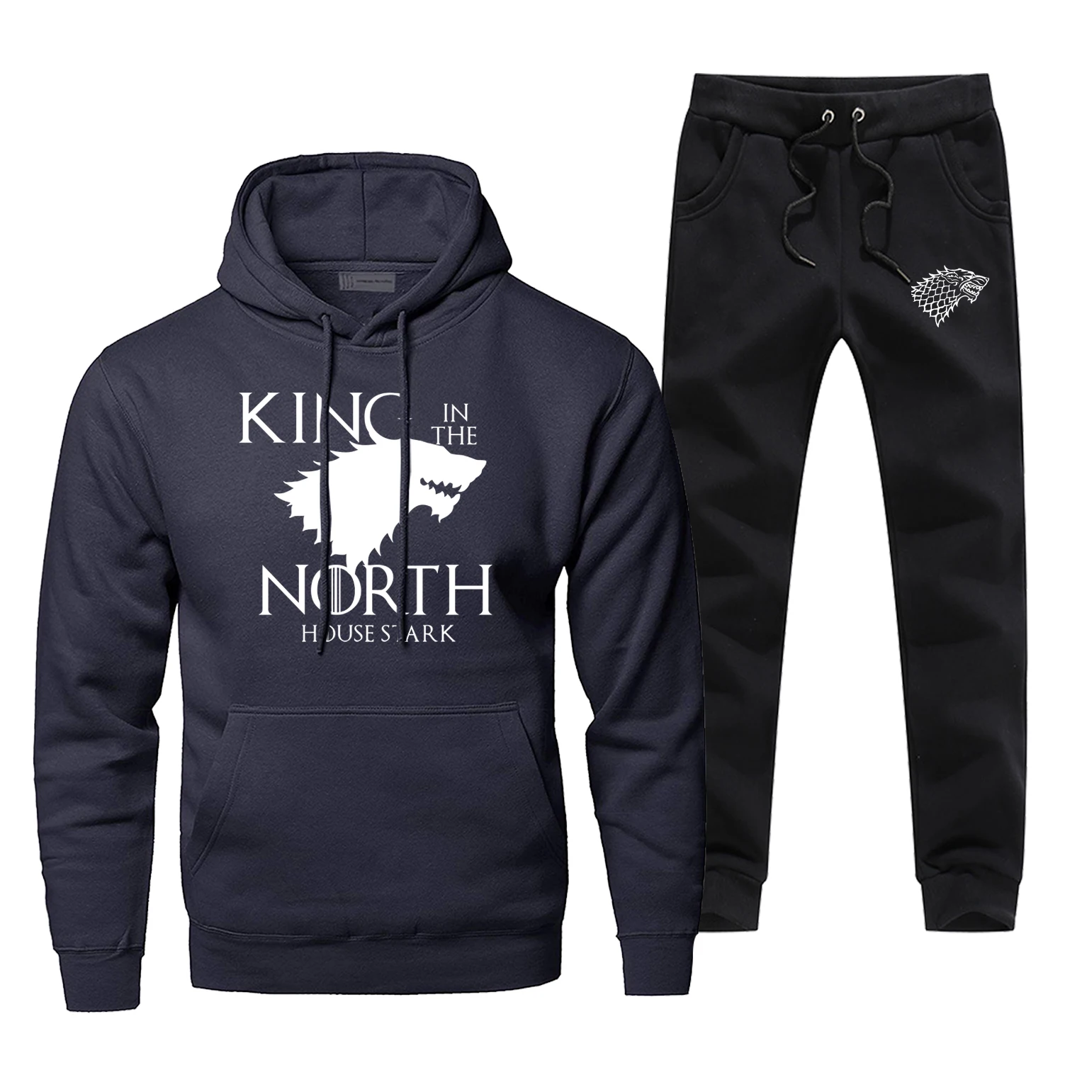 Игра престолов, модные штаны, толстовка, удобный King In The North, мужская спортивная одежда, повседневные флисовые домашние Старки, мужские комплекты