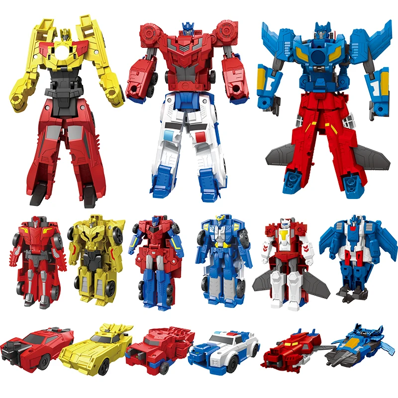 2 PSC/SET Cool Car Robot Transformation and 2 in 1 Warrior Conbination Laser Warplane And Patrol Figther Toy Boy Gift