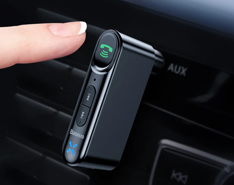 Baseus, автомобильный комплект, динамик, наушники, Aux, Bluetooth 5,0, адаптер, беспроводной, 3,5 мм, аудио приемник для авто, Bluetooth, наушники громкой связи