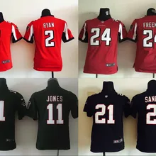 Все сшитые Молодежные Детские футболки для детей 2 Matt Ryan 11 Julio Jones 21 Deion Sanders 24 Devonta Freeman