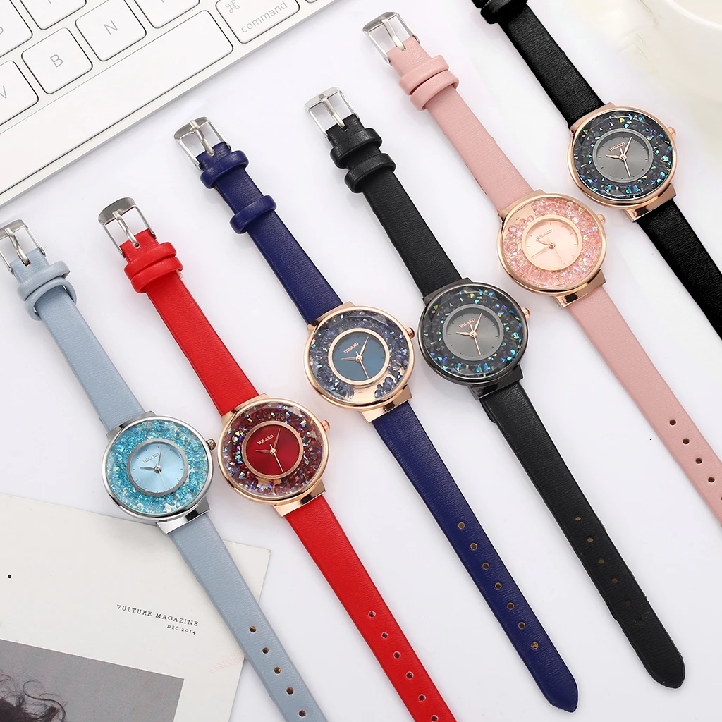 Reloj Mujer роскошные женские часы кварц Стразы Часы YOLAKO бренд Для женщин кожа перемещение с бриллиантами часы Relogio Feminino