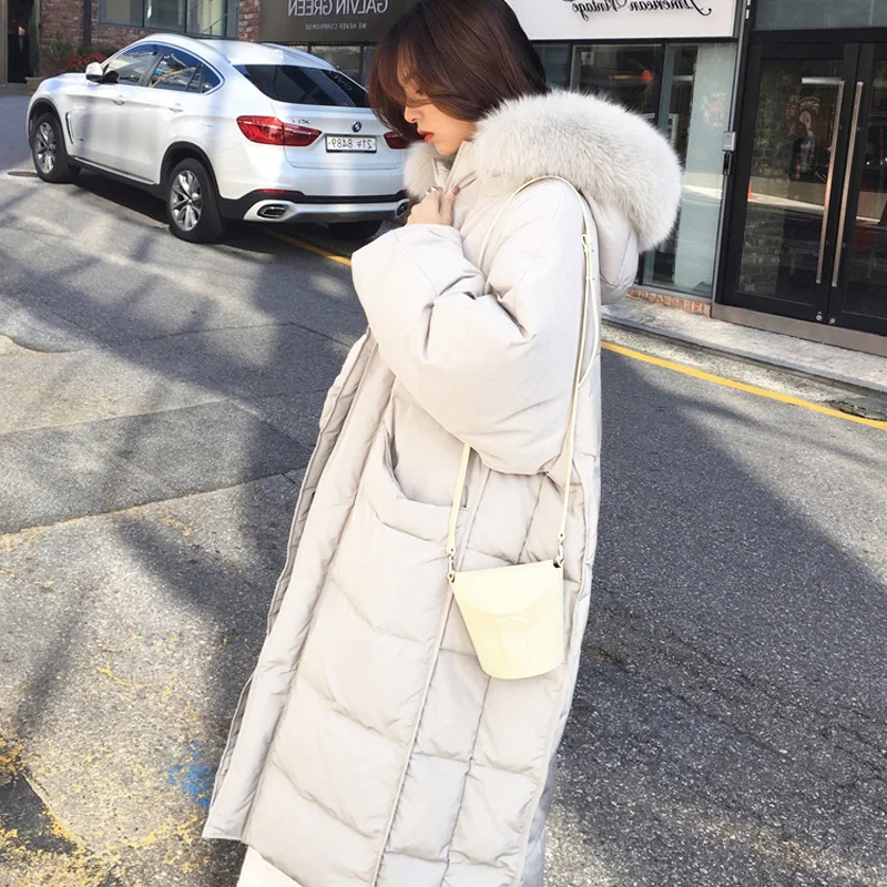 

Cotton-padded Clothes Women's 2019 Winter Thick Warm Korean-style Exta-long over-the-Knee down Cotton fu da Fur Collar Coat down