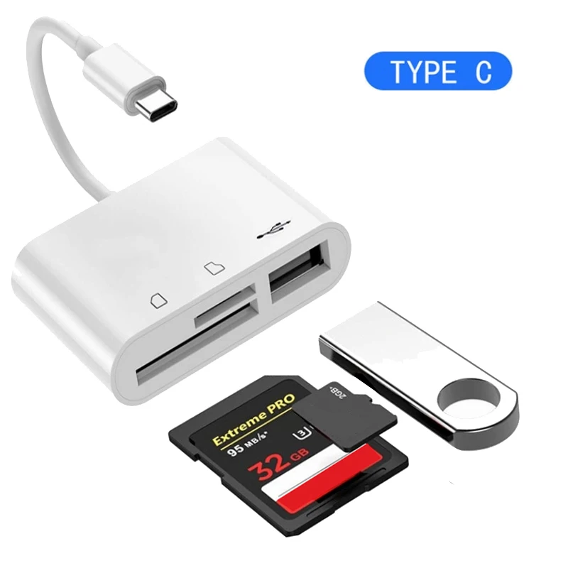 trappe Mathis halskæde Usb-c Type C Usb Flash Disk U Drive Sd Tf Card Reader For Ipad Pro Macbook  For Huawei P40 P30 For Samsung S20 S10 S9 Note 10 Pc - Internal Memory Card