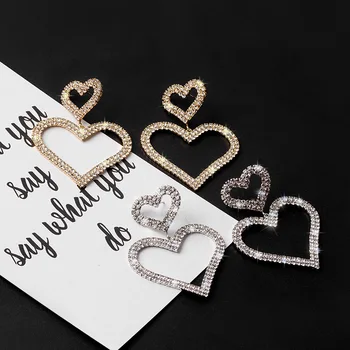 

2020 Pendientes Brinco States Long Exaggerated With Heart-shaped Earrings Ins Web Celebrity Fashion Personality Eardrop Of Stud
