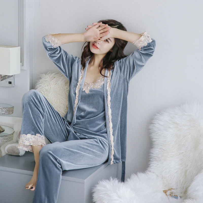Женские пижамные комплекты элегантные мягкие тонкие кружевные с треугольным