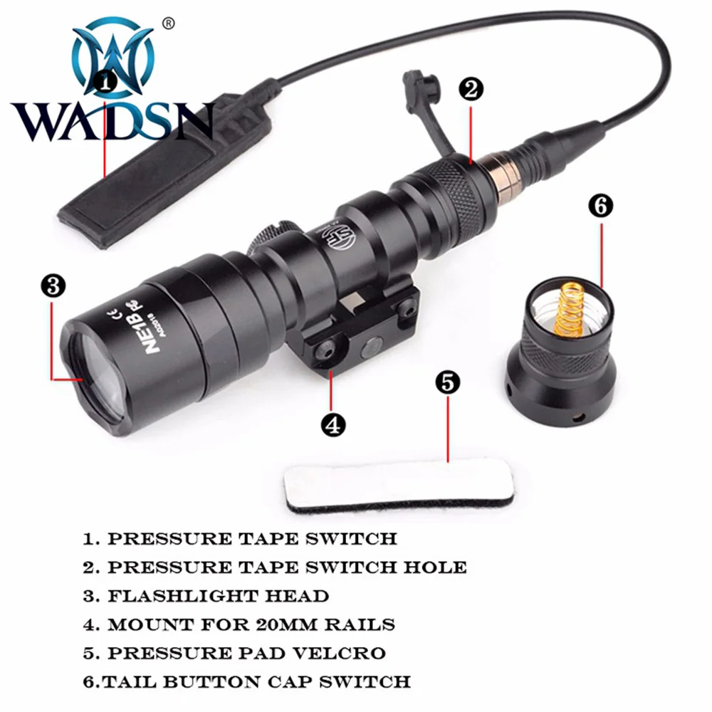 WADSN тактический фонарь M300AA мини Скаут свет страйкбол Скаут свет двойной дистанционный переключатель портативный светодиодный фонарь WEX399 подсветка для оружия
