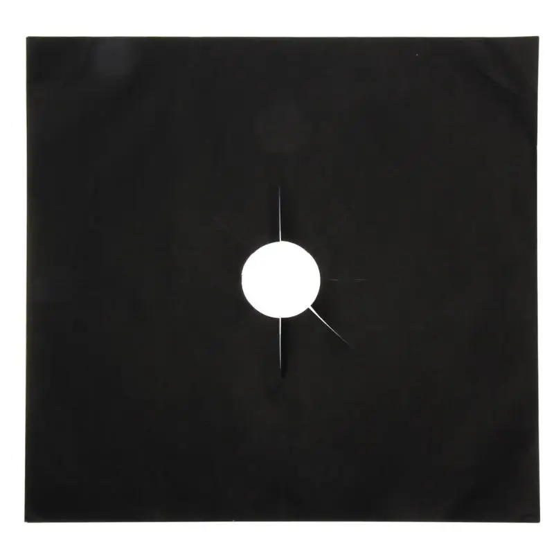 Black 1PCS 2 шт защитные крышки для газовой плиты/прокладка для чистки коврика для кухонной газовой плиты верхнее защитное покрытие кухонные аксессуары - Цвет: Black 1PCS